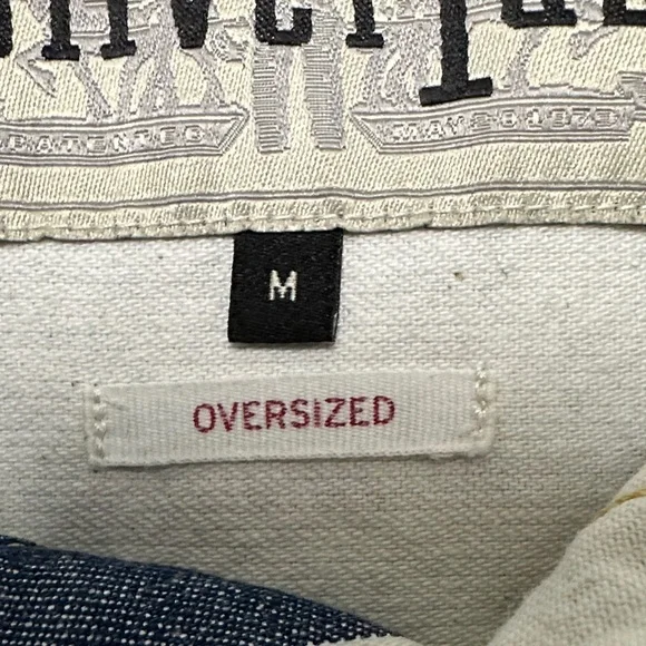 Silver Tab Levi’s Jeans Navy and White Striped Casual Shirt Oversized M - Picture 3 of 15